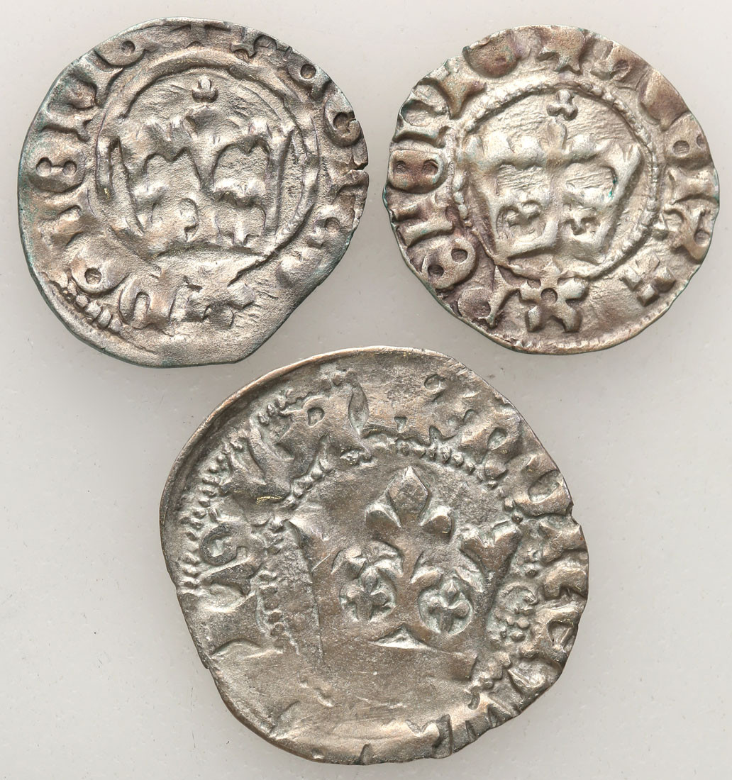 Władysław Jagiełło, Kazimierz IV Jagiellończyk, Jan I Olbracht. Półgrosz, Kraków, zestaw 3 monet
